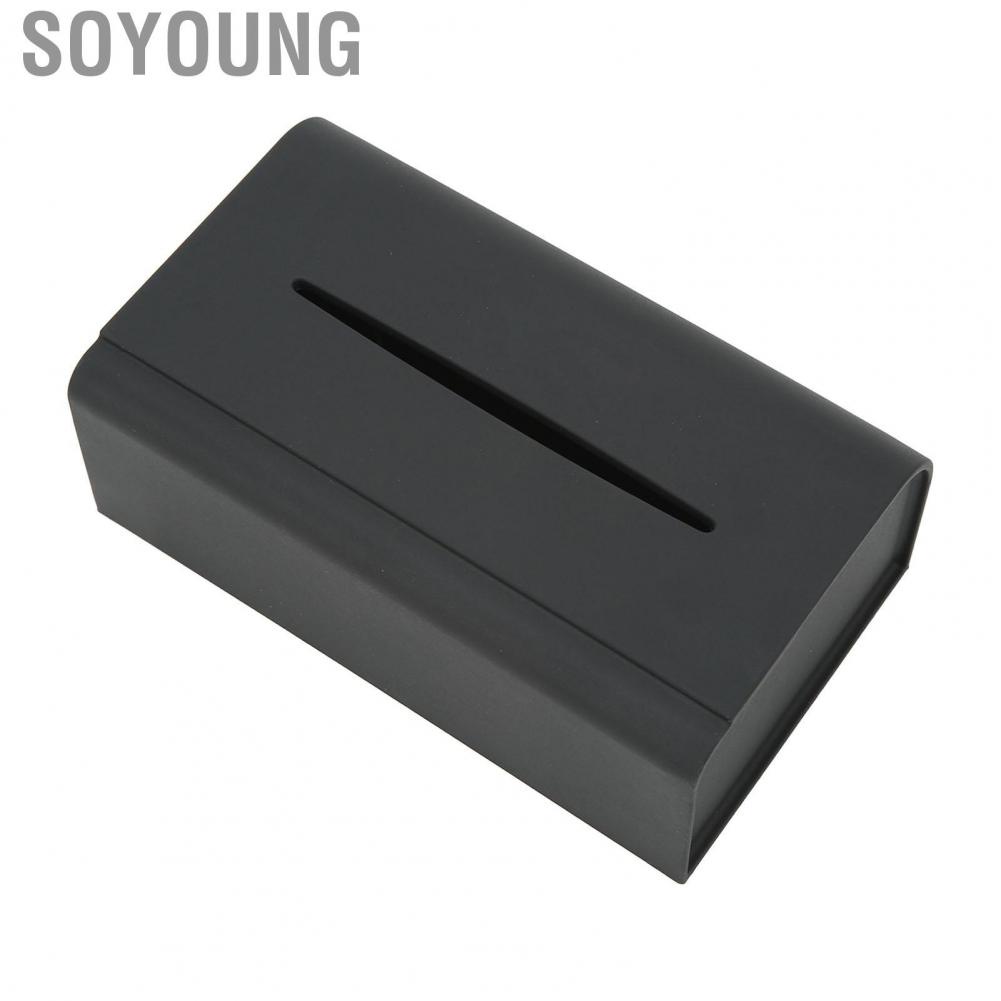 Soyoung Car Tissue Box  Abrasion Resistant Elastic Band Silicon Center Console Easy To Clean for Model 3