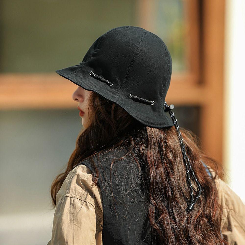 DARNELL Túi Bucket Dây Rút Đa Năng Gấp Được Kiểu Hàn Quốc Thời Trang