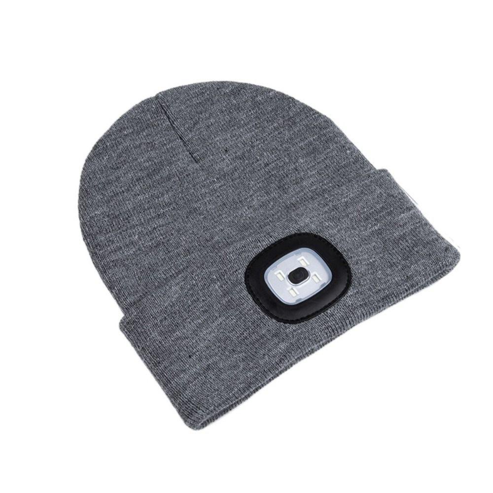 Mũ Beanie Trùm Đầu Giữ Ấm Có 4 Đèn Pin LED Ánh Sáng Lấp Lánh Thời Trang Thể Thao Ngoài Trời Cho Nam / Nữ