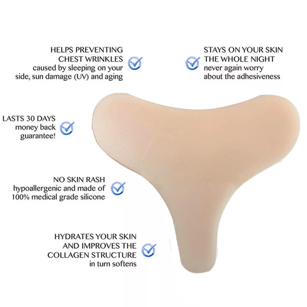 Miếng Dán Ngực Bằng Silicon Trong Suốt Chống Lão Hóa Chống Nếp Nhăn Có Thể Tái Sử Dụng W6N5