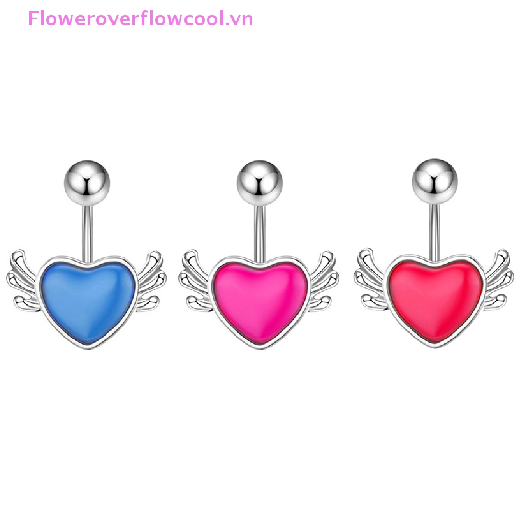 1 Khuyên Rốn Hình Trái Tim / Bướm Đính Đá Pha Lê