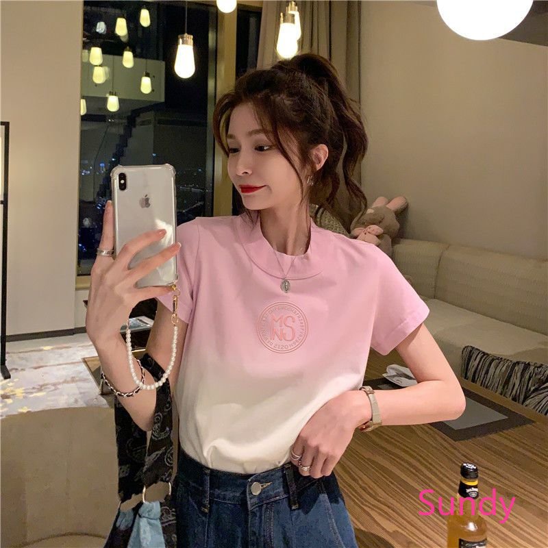 Áo Thun Tay Ngắn Cổ Tròn Plus Size Phong Cách Hàn Quốc Cho Nữ