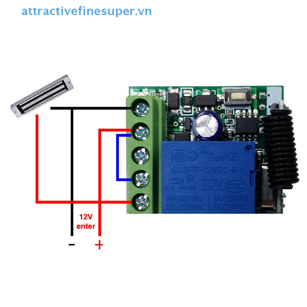 Remote Điều Khiển Không Dây AFS 433Mhz EV1527 2 bottons DC 12V 10A RF