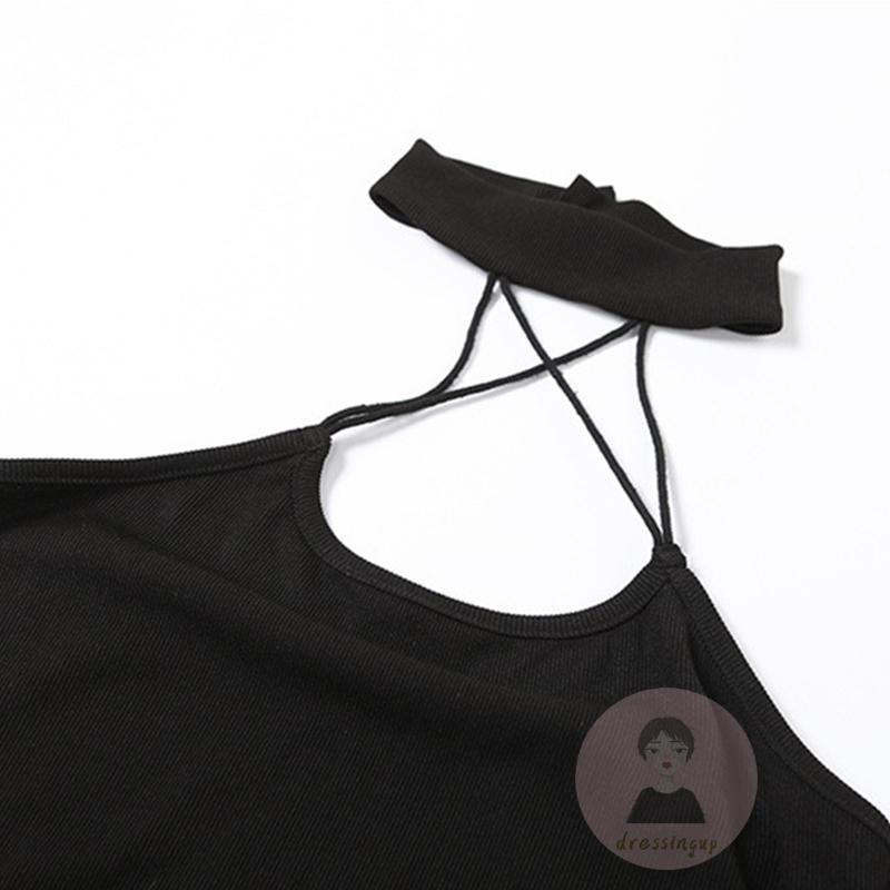 Bộ Áo Liền Quần Sát Nách Khoét Lỗ Dây Chéo Trước Ngực Có Tay Áo Thời Trang Cho Nữ