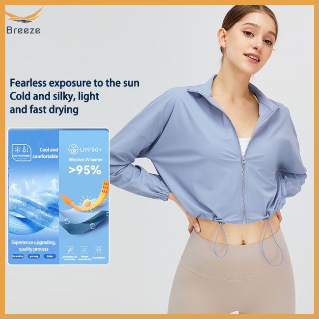 Áo Khoác Thể Thao Tay Dài Có Khóa Kéo Chất Liệu Khô Thoáng Nhanh Thời Trang Cho Nữ