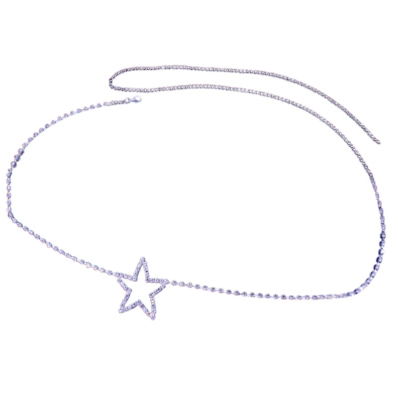 Thắt Lưng Dây Xích Hình Ngôi Sao Đính Đá Thời Trang Cho Nữ