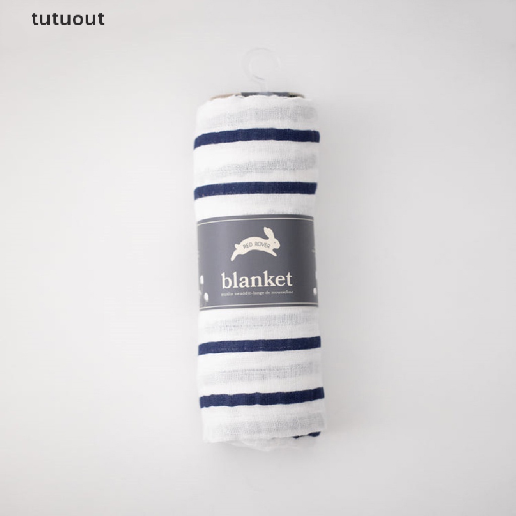 Chăn Quấn Bé Sơ Sinh Chất Liệu Cotton Họa Tiết Kẻ Sọc Màu Xanh Navy