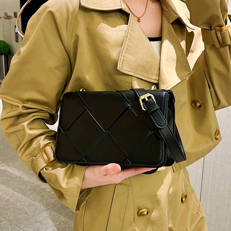 Túi Đeo Vai Hình Vuông Cỡ Nhỏ Thiết Kế Đan Dệt Đơn Giản Thời Trang Hàn Quốc Cao Cấp Cho Nữ