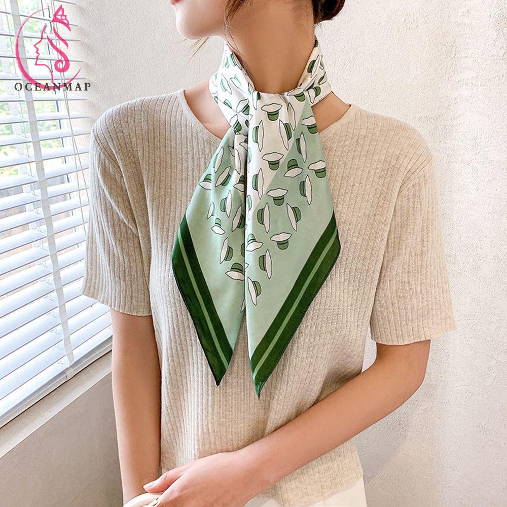 Khăn Choàng Cổ Hình Vuông Chống Nắng In Họa Tiết Vintage Trang Trí Đa Ứng Dụng