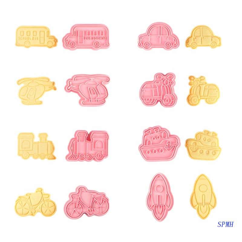 Bộ 8 Khuôn Cắt Bánh Quy Hình Phương Tiện Giao Thông