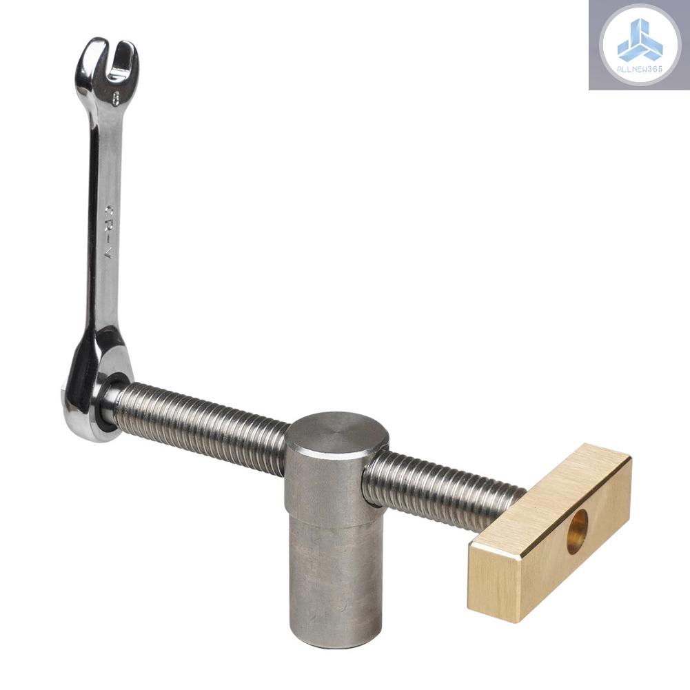 Woodworking Desktop Vise Tenon Locking Bar Fixing Tool Brass Retaining Block Woodworking DIY Utility Tools with 8mm Stainless Steel Ratchet Wrench for 20mm Table Hole