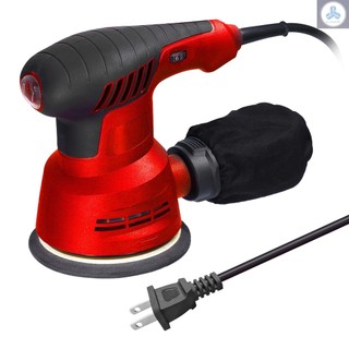 300W Handheld Electric Eccentric Sander 5 Inch 125mm Sanding Plate Electric Sander Wood Processing Furniture Car Polishing Machine with Dust Box 6 Speed Regulation
