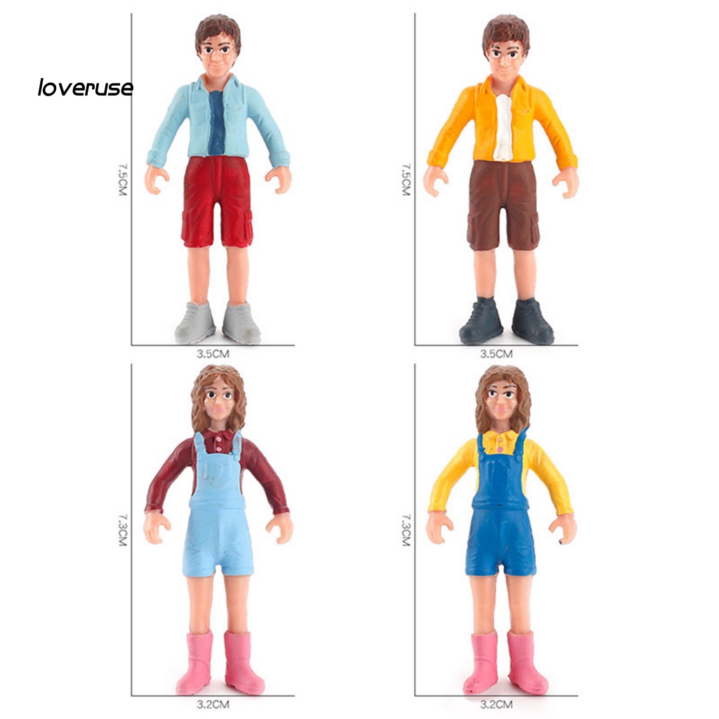 Bộ 4 Mô Hình Búp Bê Để Bàn Trang Trí