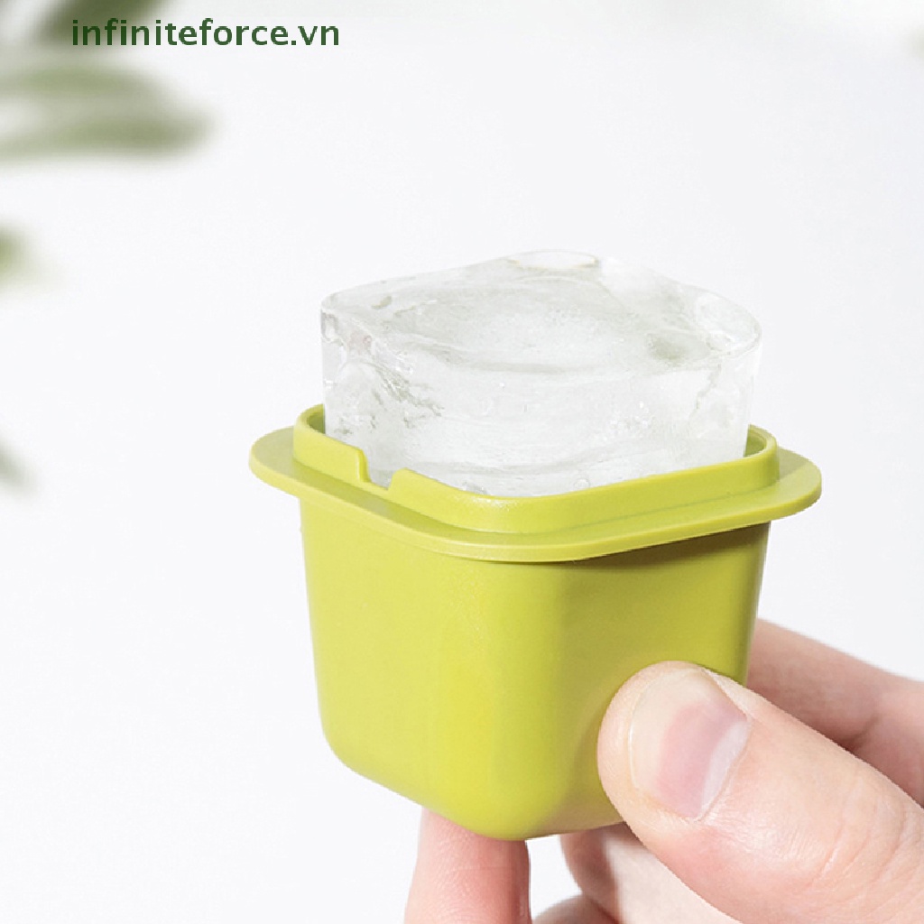 Khuôn Silicon Làm Đá Hình Vuông Có Nắp Tái Sử Dụng Tiện Lợi