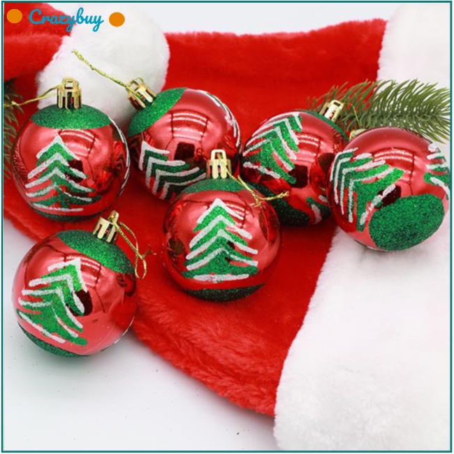 Cr Set 6 Trái Châu 6cm Trang Trí Cây Thông Noel Tiện Dụng