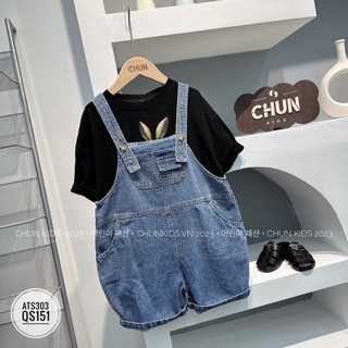 Qs151 - quần yếm jean túi ngực cho bé