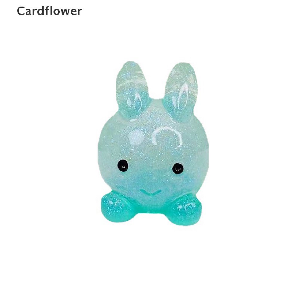 Bộ 5 Đồ Chơi Thỏ Hoạt Hình Mini Bằng Nhựa Resin Phát Sáng Trang Trí Sân Vườn Nhà Cửa Crafg