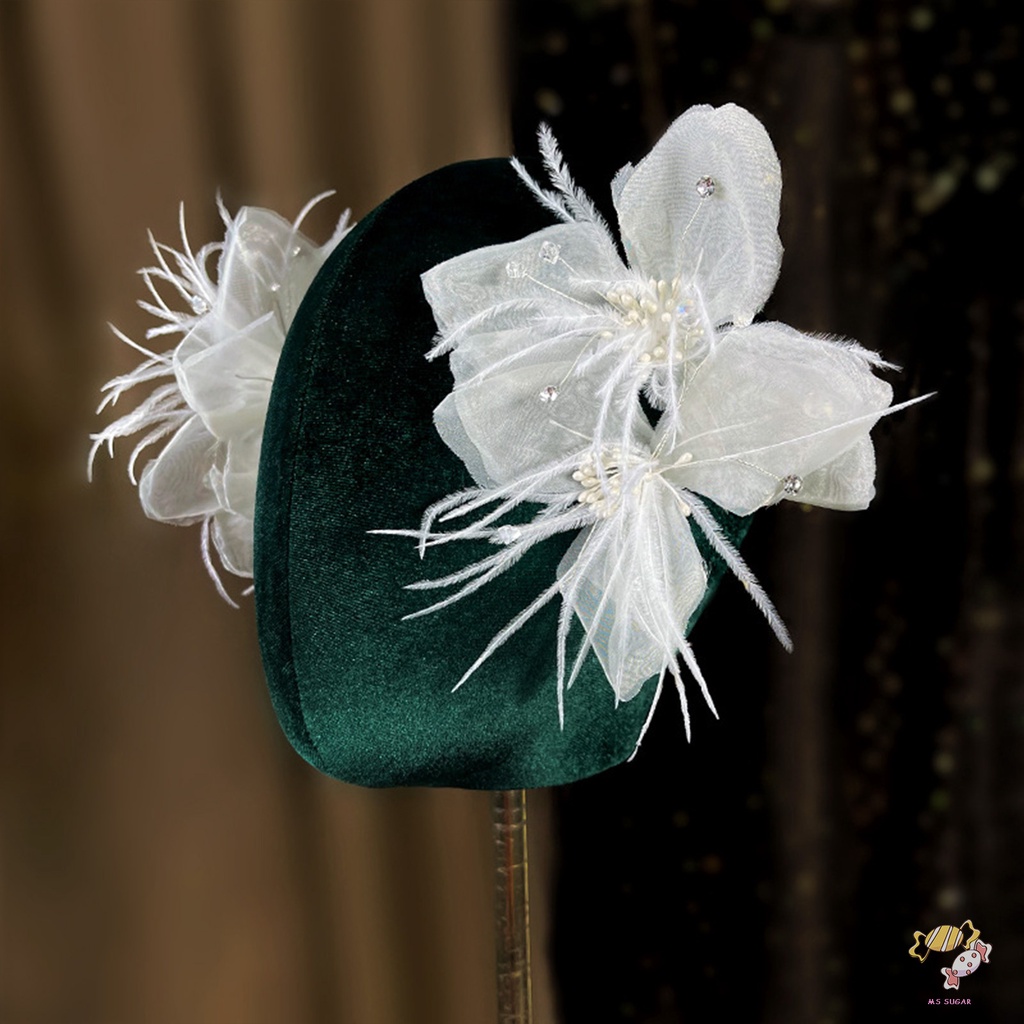 YADORNOS Bộ Trâm Cài Tóc Màu Trắng Họa Tiết Hoa Xinh Xắn Thời Trang Cho Nữ