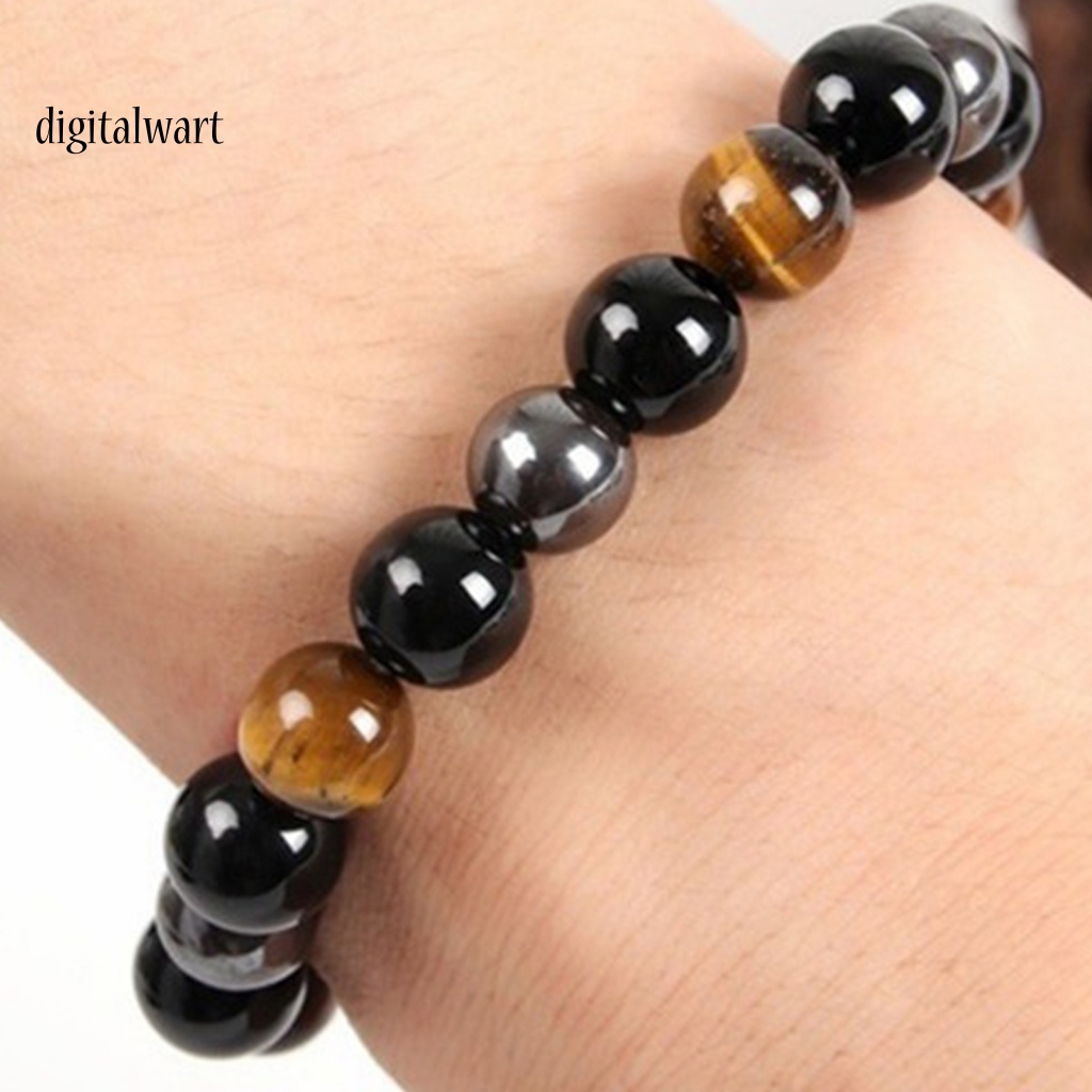 Kỹ Thuật Số| Vòng Tay Chuỗi Hạt Đá Mắt Hổ Màu Đen Unisex