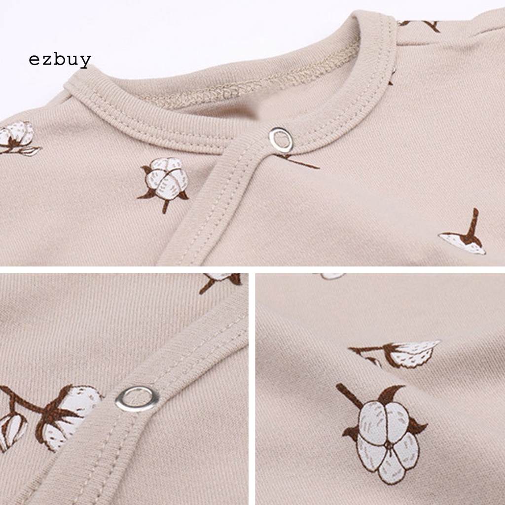 [EY] Áo Liền Quần Bằng Cotton Thiết Kế Hở Toàn Diện Chống Phai Màu In Họa Tiết Cây Cối / Mặt