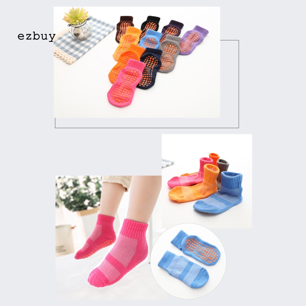 Set 10 Đôi Vớ Thể Thao Co Giãn Thoáng Khí Chống Trượt Cho Trẻ Em