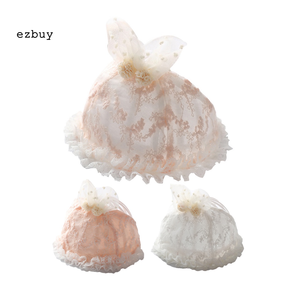 Mũ Trùm Đầu Thoáng Khí Phối Ren Hình Tai Thỏ Thời Trang Mùa Hè Cho Bé