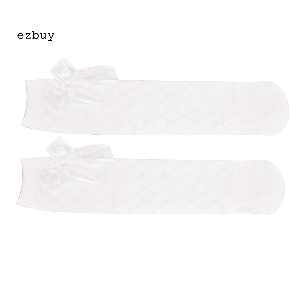 Vớ Cotton Cao Qua Gối Màu Trơn Trang Trí Nơ Xinh Xắn Thời Trang Mùa Xuân