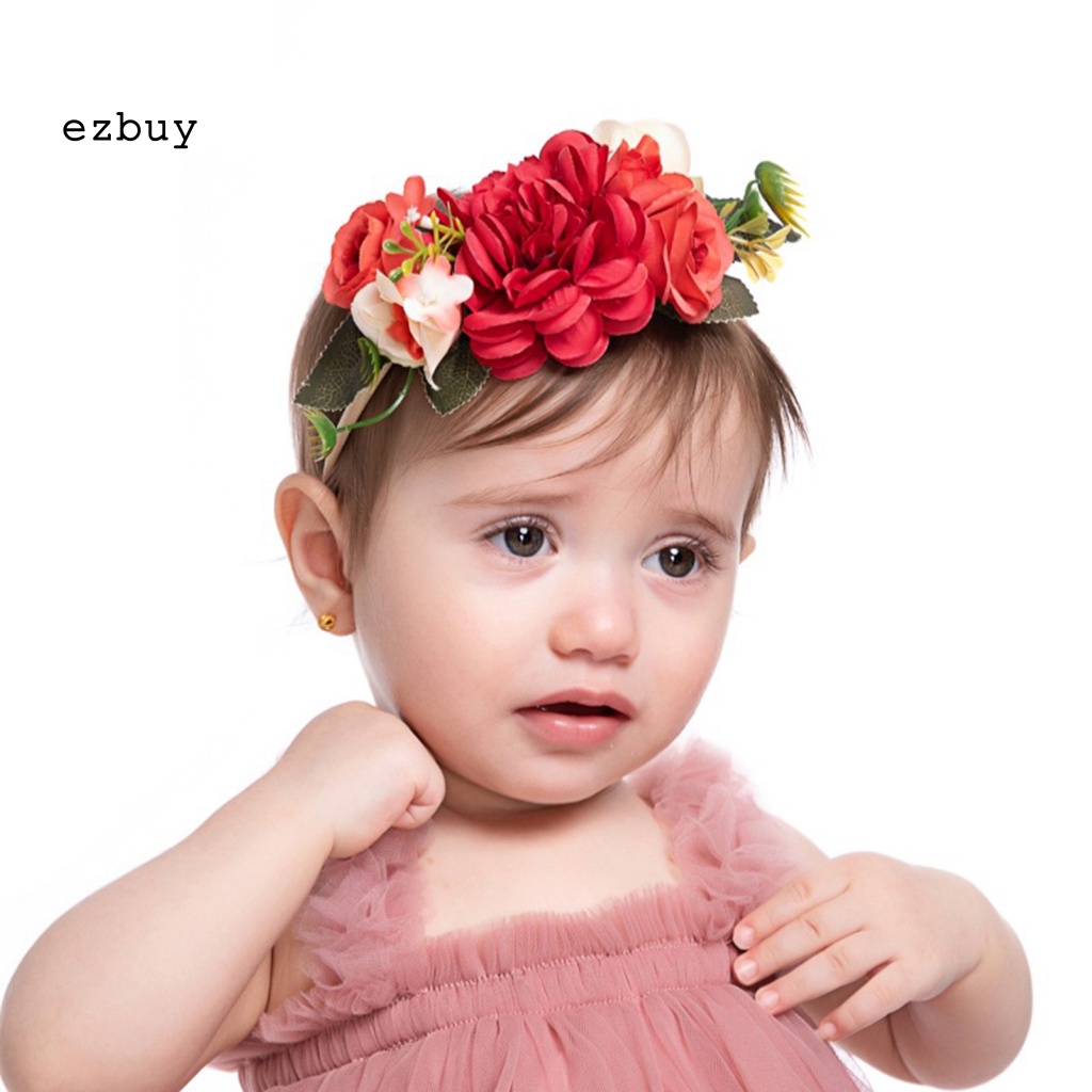 Băng Đô Hoa Bằng Nylon Co Giãn Cho Bé Chụp Ảnh