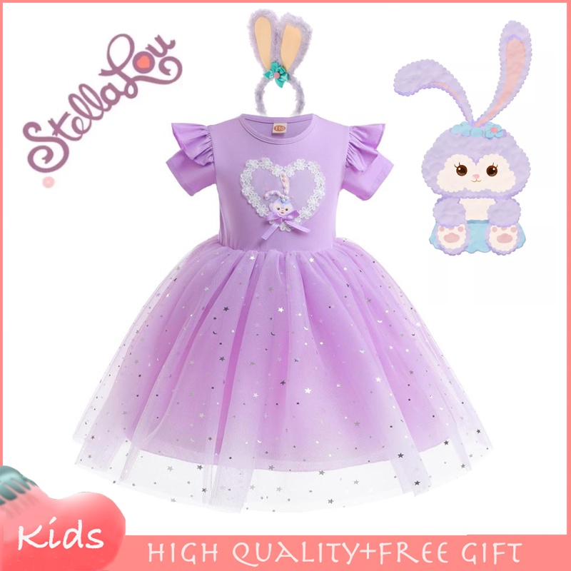 Đầm TUTU Công Chúa Phối Ren Lưới Màu Tím Hóa Trang Giáng Sinh / Halloween Cho Bé Gái