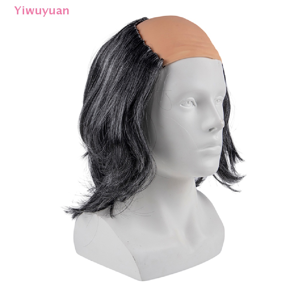 &lt; Yiwuyuan &gt; Tóc Giả Hóa Trang Halloween Màu Trắng Hóa Trang Halloween Cho Người Già Balding Grandpa