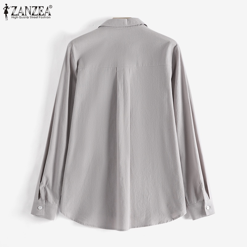 Áo sơ mi nữ ZANZEA dài tay in họa tiết thời trang Hàn Quốc