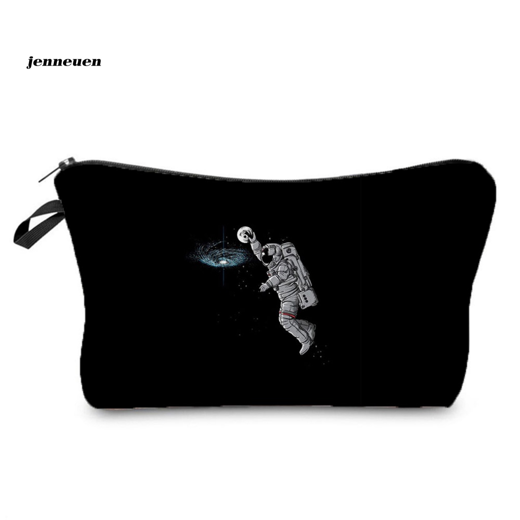 Ví Đựng Tiền Xu / Mỹ Phẩm Sức Chứa Lớn Họa Tiết Phi Hành Gia Hoạt Hình Tinh Tế Thời Trang
