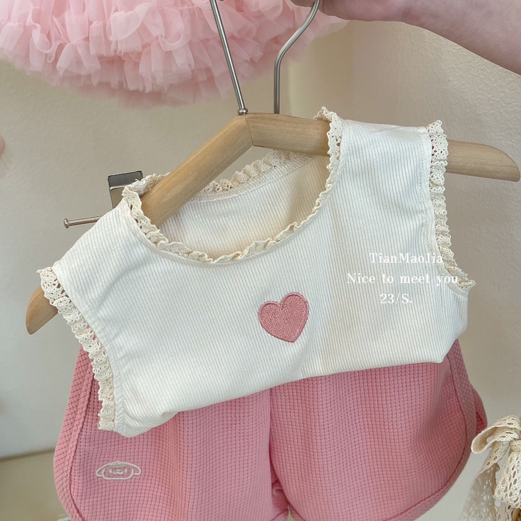 Set Áo Thun Tay Ngắn Phong Cách Thời Trang Mùa Hè Mới 2023 Cho Bé Gái
