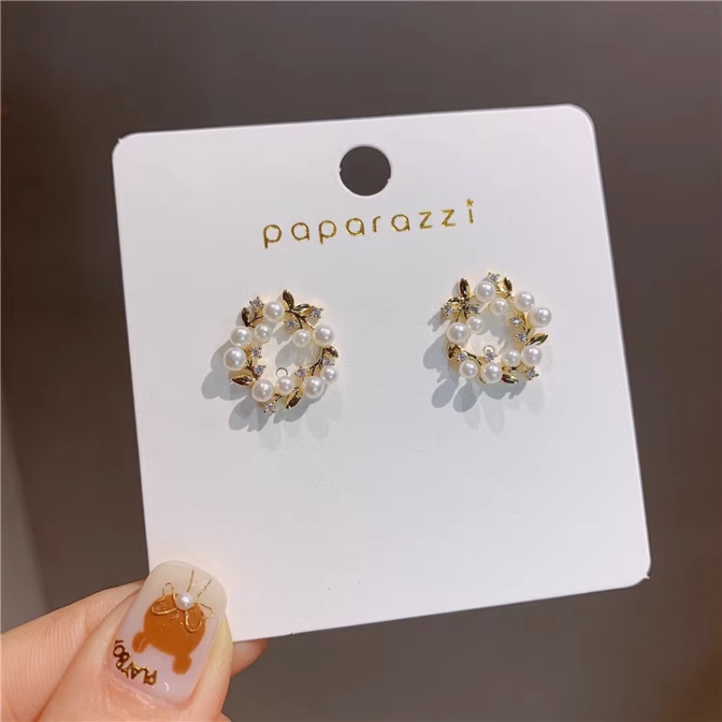 Bông Tai Mạ Bạc 925 Đính Ngọc Trai Đơn Giản Phong Cách Hàn Quốc Mới