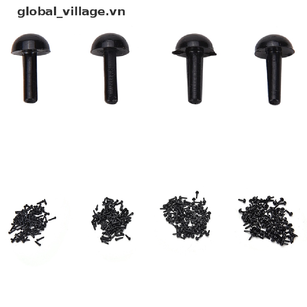 Set 100 Mắt Nhựa Màu Đen 4 Kích Cỡ Cho Búp Bê / Gấu / Thú Nhồi Bông DIY