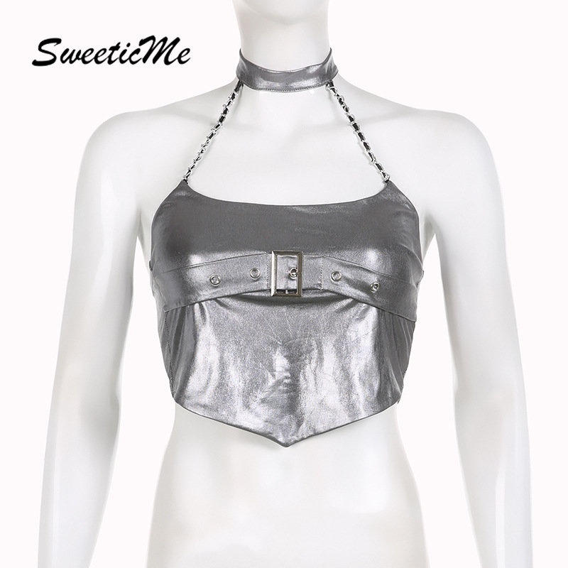 Áo Dây Xích Màu Trơn Thời Trang Đường Phố Gợi Cảm Hàng Mới 2023 Dành Cho Bạn Nữ