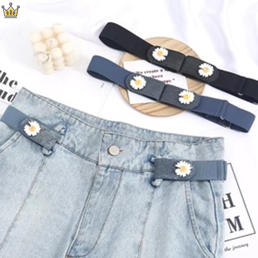 Thắt Lưng Vải Canvas Không Đường May Khóa Vuông Phối Da Vô Hình Thời Trang JP5