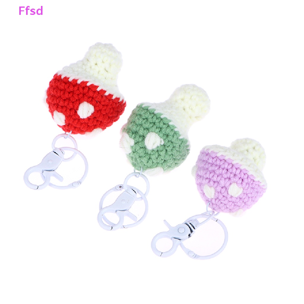 1 Móc Khóa Hình Cây Nấm Đan Len Dễ Thương Thời Trang