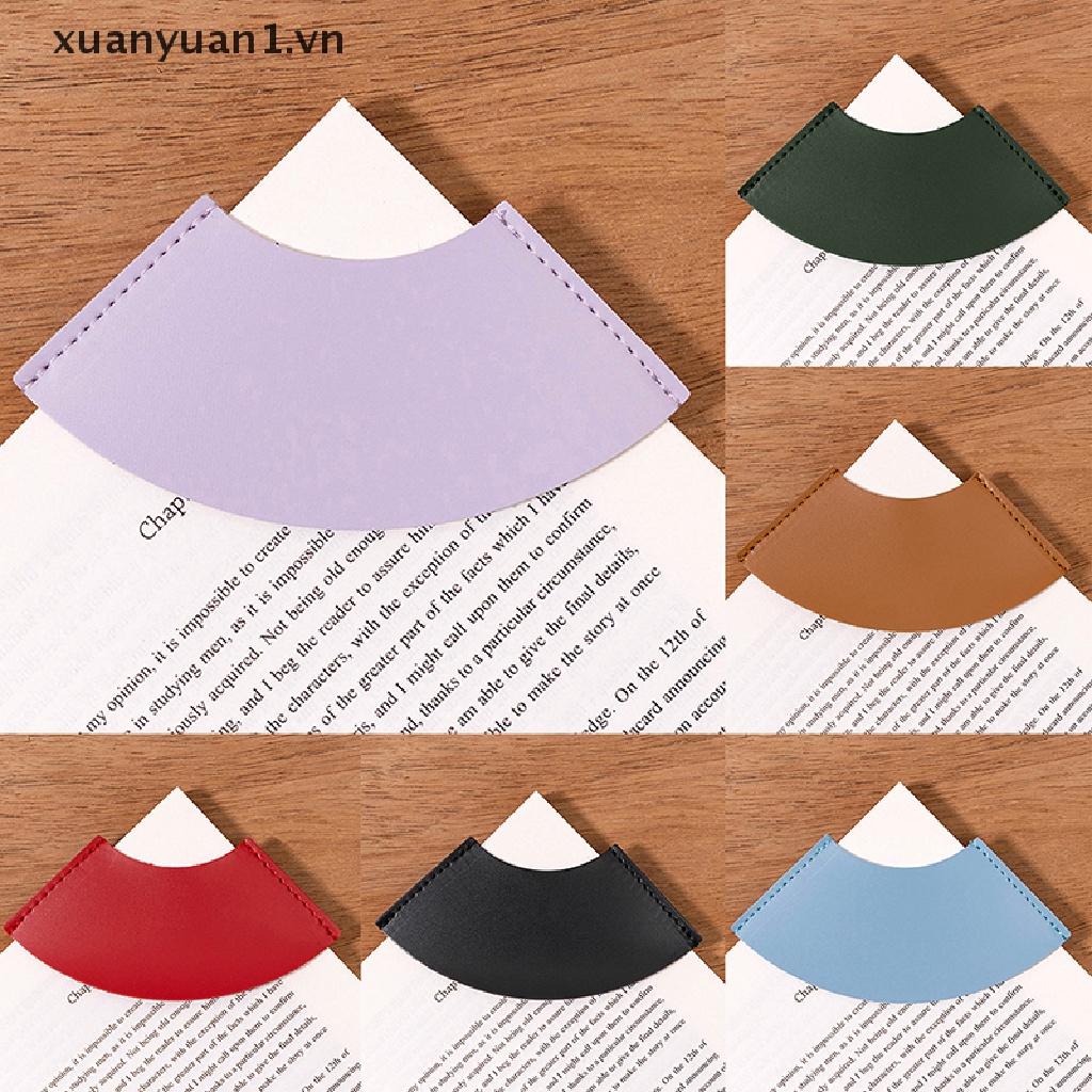 Xuan Kẹp Đánh Dấu Trang Sách Mini Bằng Da Hình Quạt Cầm Tay Vintage Làm Quà Tặng Cho Học Sinh / Trẻ Em