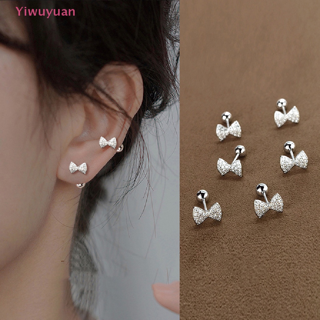 1 Đôi Khuyên Tai Hình Nơ Đính Đá Zircon Thời Trang Cho Nữ
