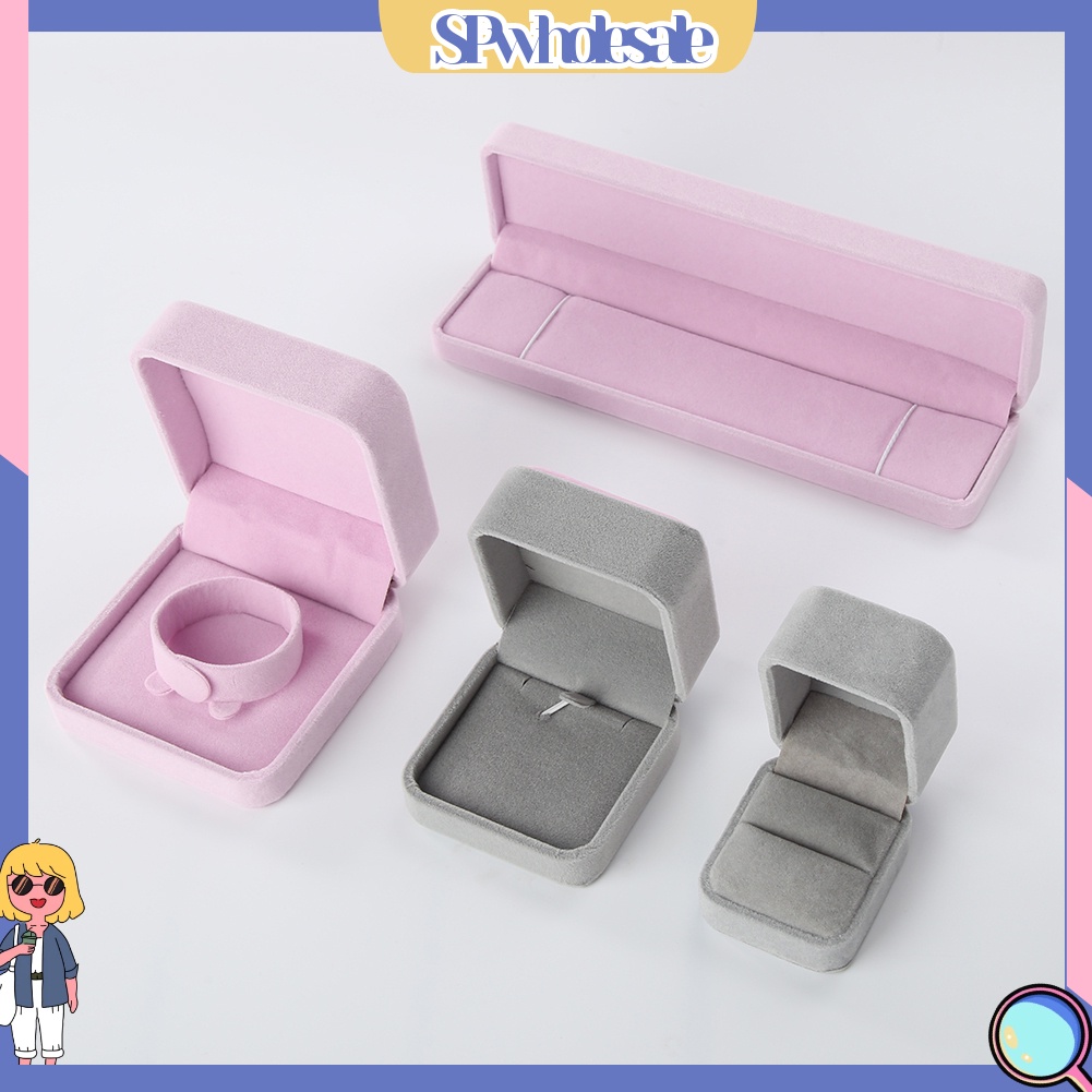 <SPwholesale> Hộp Trưng Bày Trang Sức Nhẫn / Vòng Cổ Bằng Nhung Giả Ốp