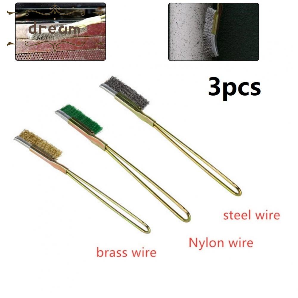 【DREAMLIFE】Wire Brush Household Industry Mini Paint Polish Remove Rust Steel Tools 3pcs