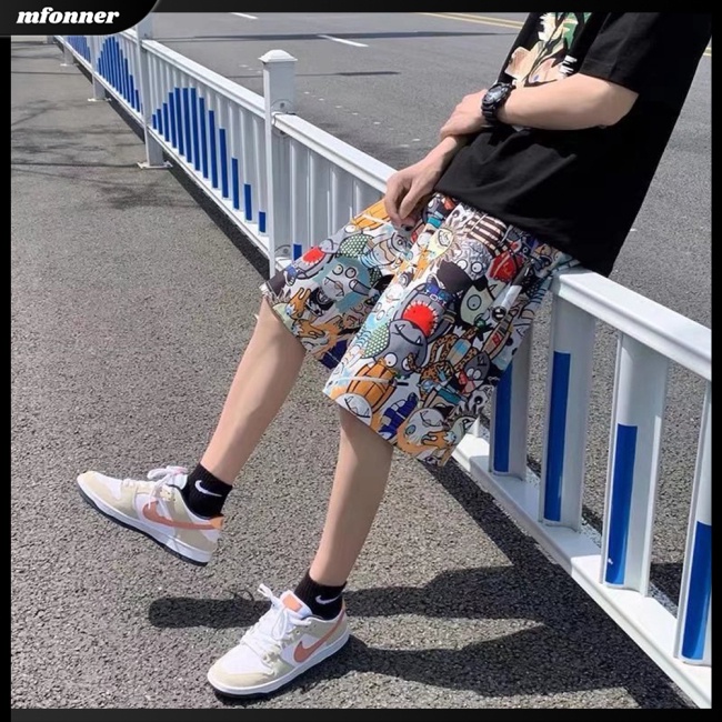 Quần Short Thể Thao Ống Rộng In Họa Tiết Thời Trang Mùa Hè Dành Cho Nam