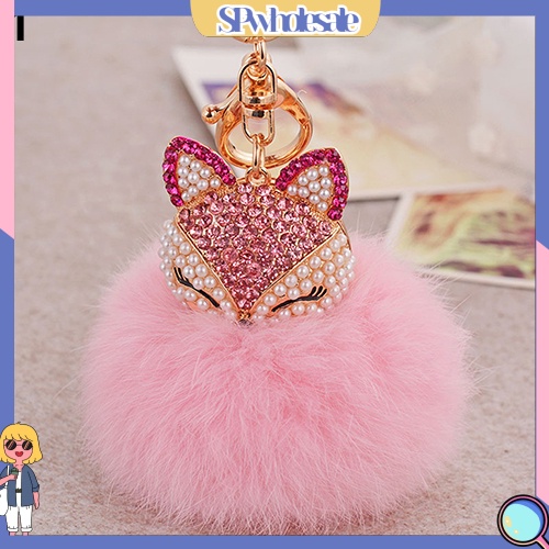 <SPwholesale> Móc Khóa Banh Xù Đính Đá Dễ Thương