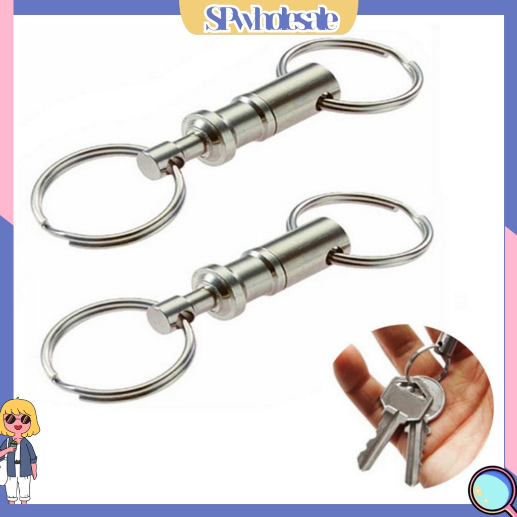 <SPwholesale> 2 Móc Khóa Có Thể Tháo Rời Bề Mặt Mịn Màng Chống Biến Dạng Bằng Thép Không Gỉ