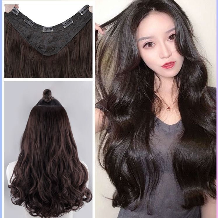 Bộ Tóc Giả Dài Xoăn Chữ U Có Khóa Cài Bên Trong Thời Trang Cho Nữ