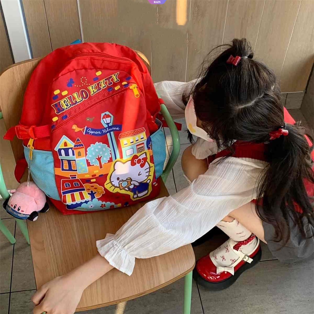 Balo Đi Học / Du Lịch Sức Chứa Lớn Y2K In Họa Tiết Sanrio Hello Kitty Dễ Thương Đa Năng Cho Nữ