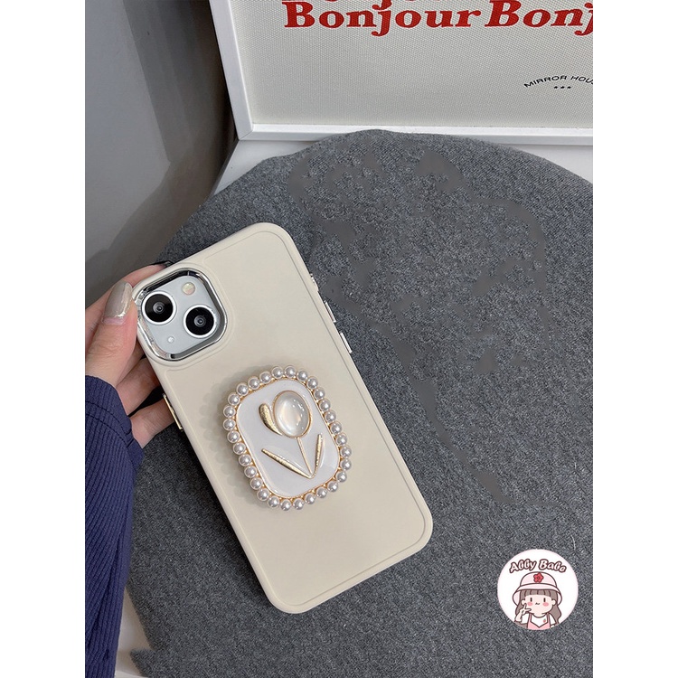 Ốp Điện Thoại TPU Mềm Chống Mồ Hôi Có Giá Đỡ Và Dây Đeo Tay Ngọc Trai Cho IP 14 Pro Max IP 11 12 11 Pro Max X XS