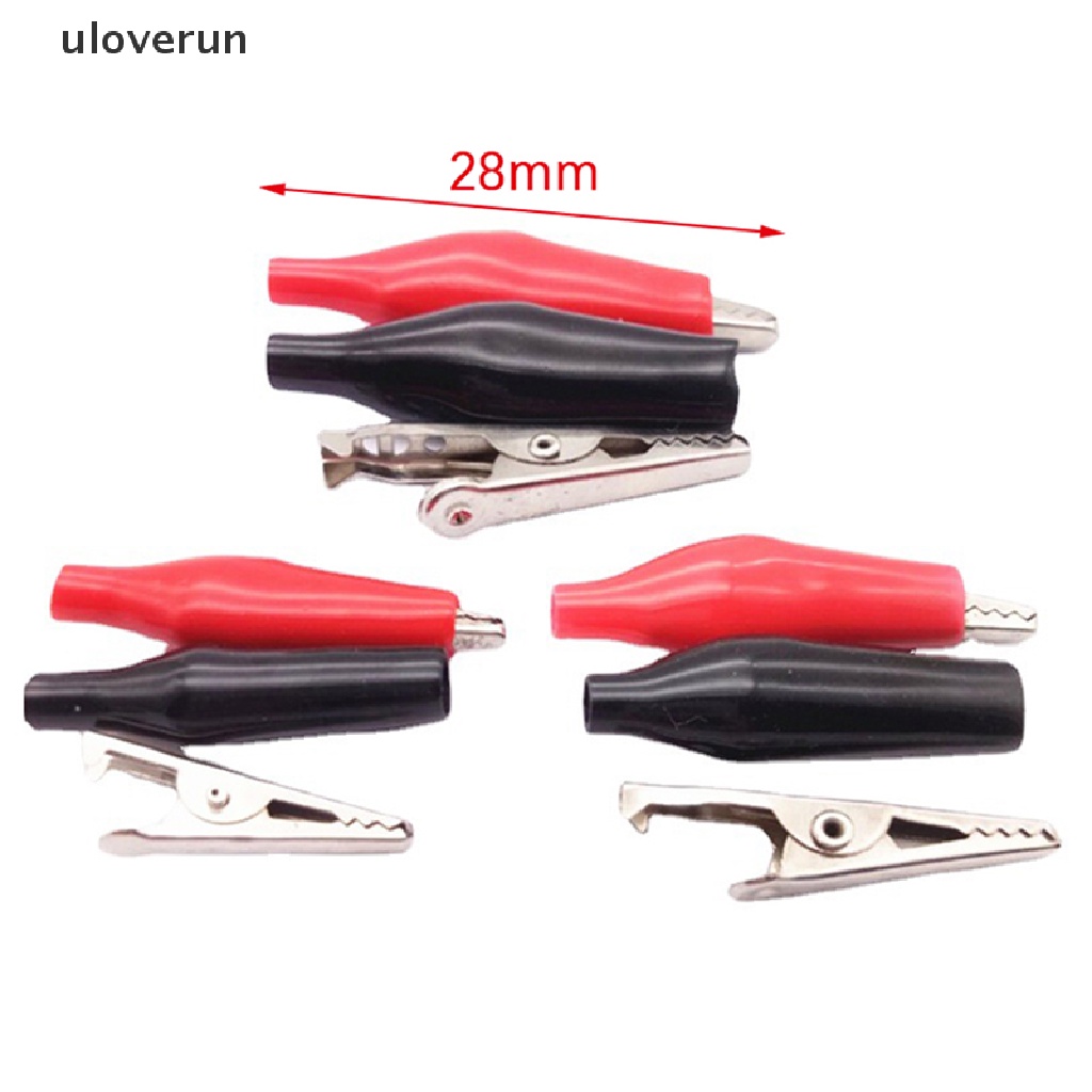 Set 12 Kẹp Cá Sấu Thử Điện Mini 28MM Phủ Nhựa Mềm Màu Đen / Đỏ / Xanh Dương / Vàng