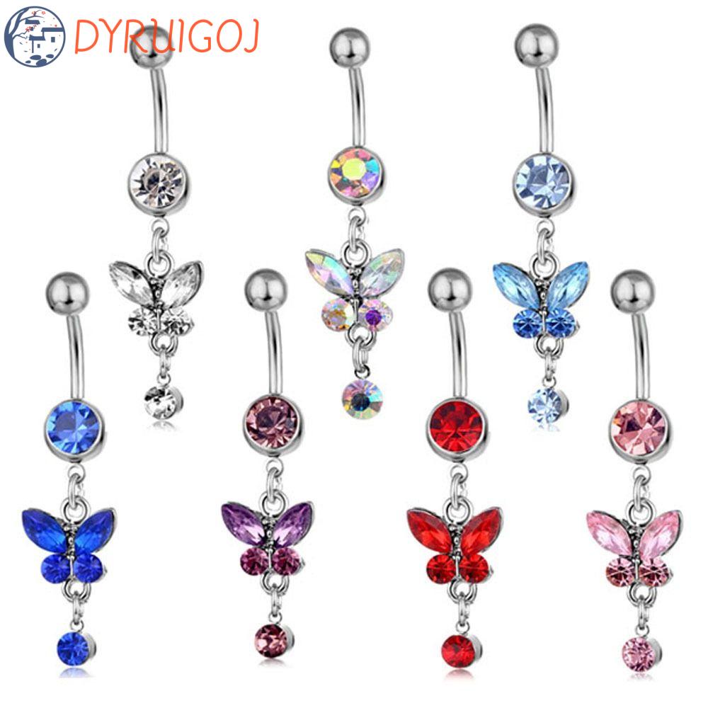 Khuyên Rốn Hình Bướm Đính Đá Thời Trang Cho Nữ|Kẹp Sụn Bằng Hợp Kim Cao Cấp